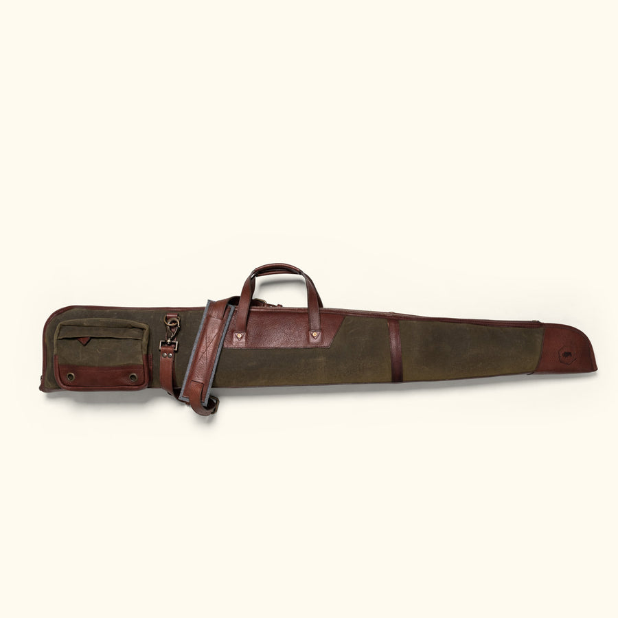 Dakota Shotgun Case | Waxed Canvas Green w/ Dark Briar Leather