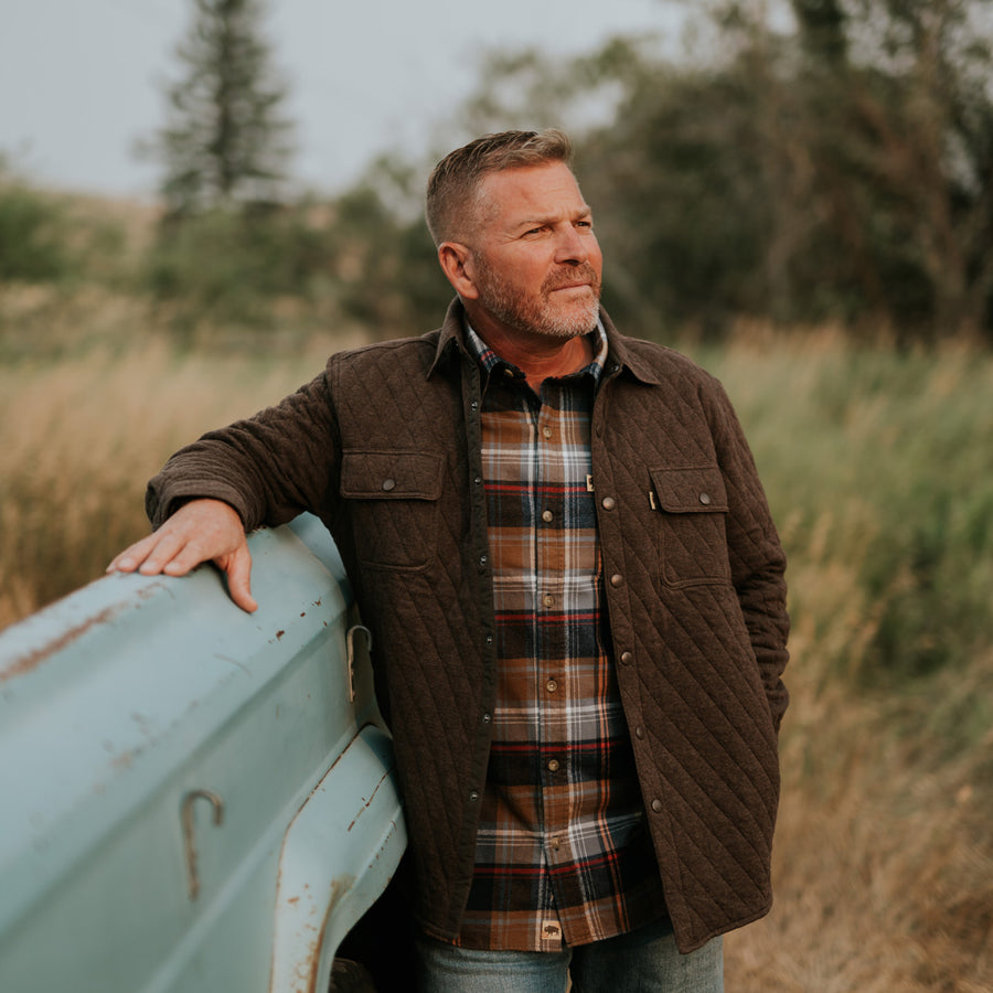 Huntington Quilted Shirt Jac | Brown 