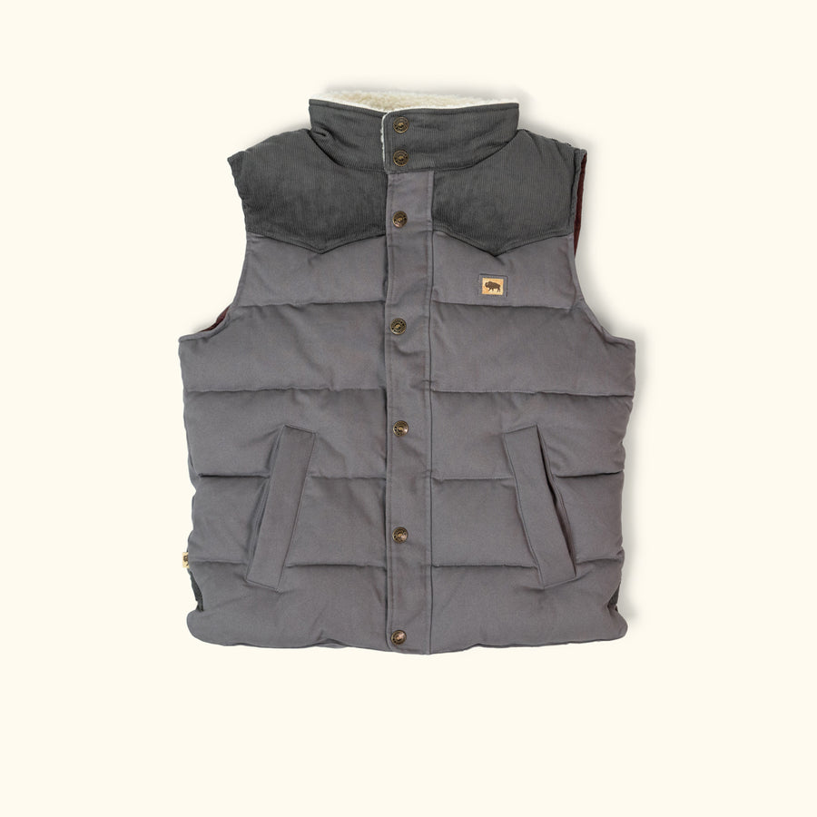 Jackson Vest w/ Sherpa Collar - Gray and Charcoal 