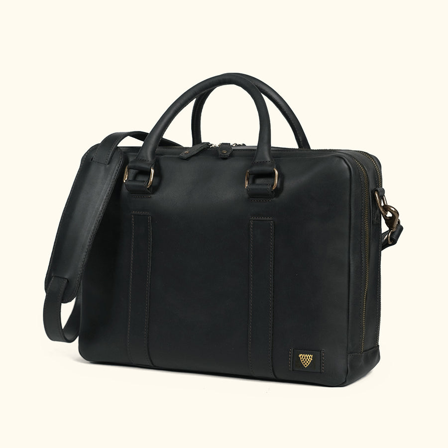 Limited Edition Jefferson Leather Briefcase | Black