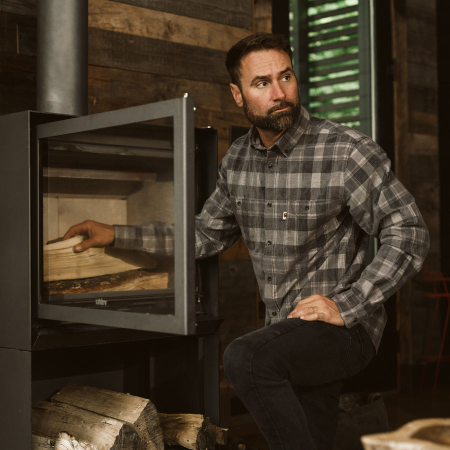 mens rugged Montana Corduroy Shirt | Wash Gray