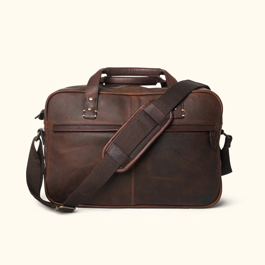 Men's Vintage Leather Pilot Bag | Vintage Oak front