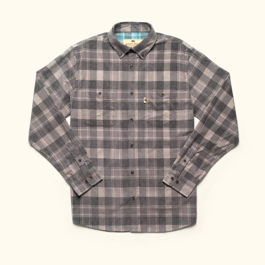 mens rugged Montana Corduroy Shirt | Wash Gray