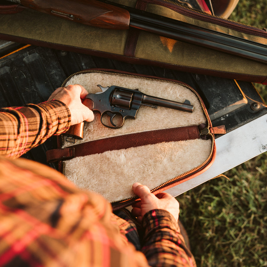 Dakota Pistol Case | Waxed Canvas and Leather